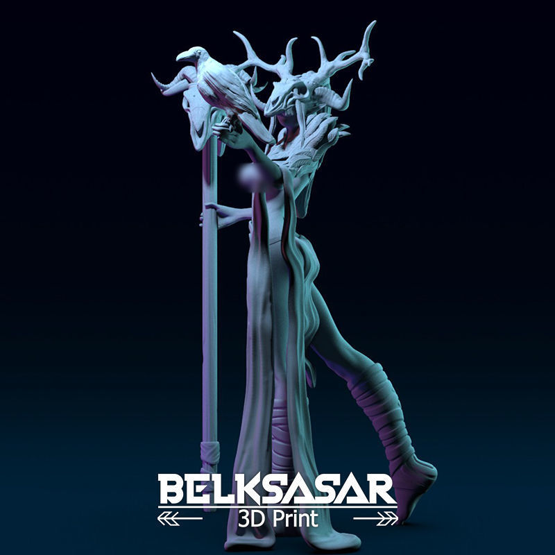 Female Wendigo Pose 3 Topless and Nude 3D print model_2