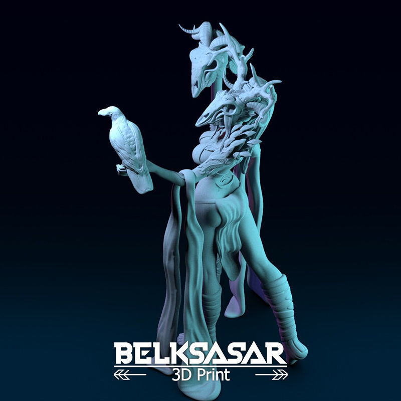 Female Wendigo Pose 3 Normal Topless and Nude 3D print model_33