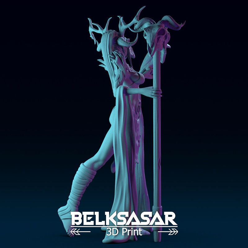 Female Wendigo Pose 3 Normal Topless and Nude 3D print model_25