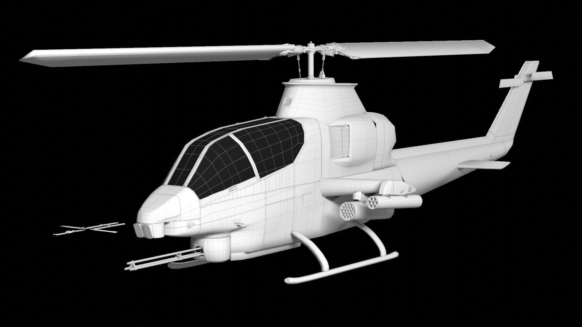 AH-1 - Cobra Attack Helicopter 3D model_44