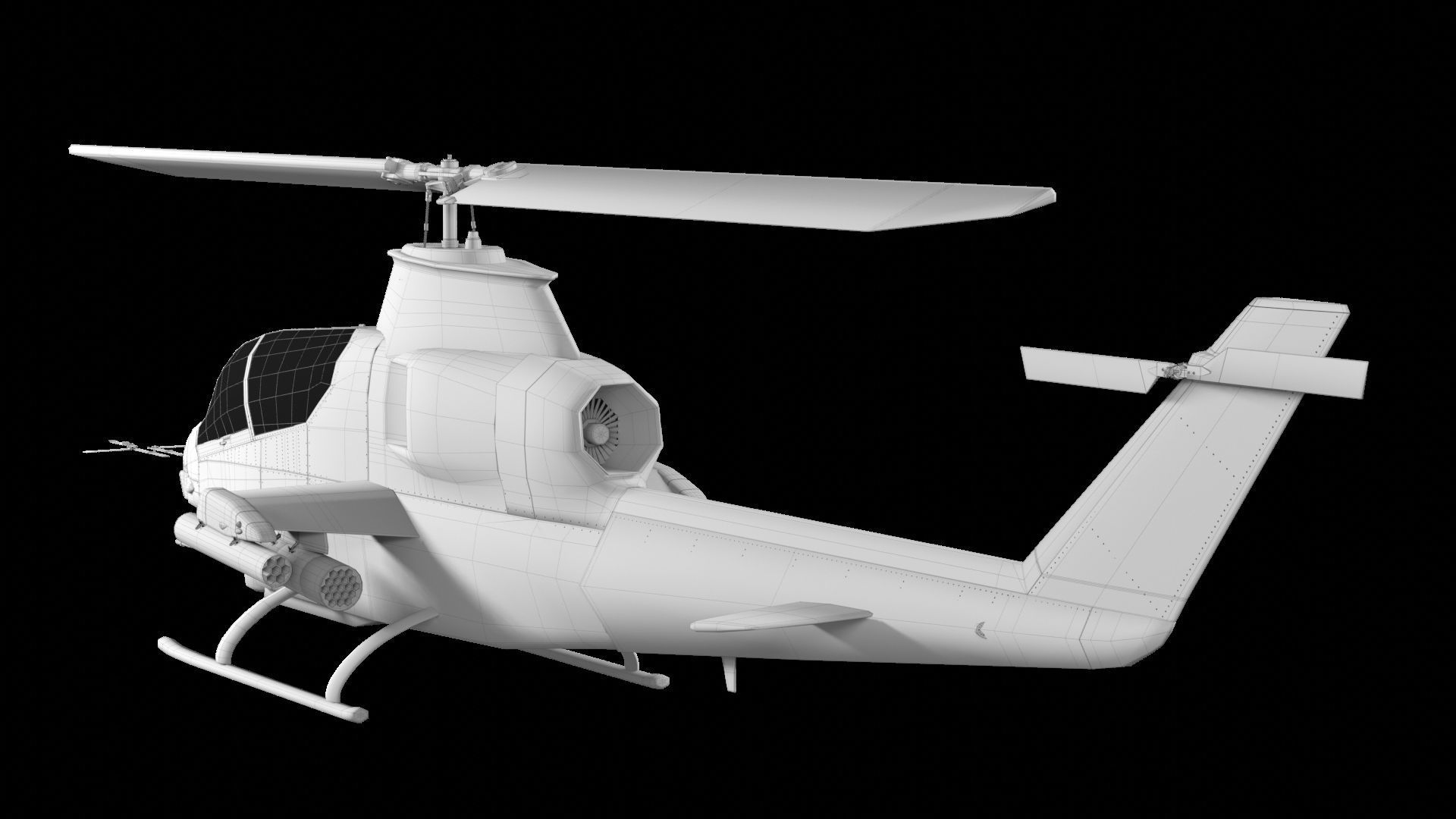 AH-1 - Cobra Attack Helicopter 3D model_46