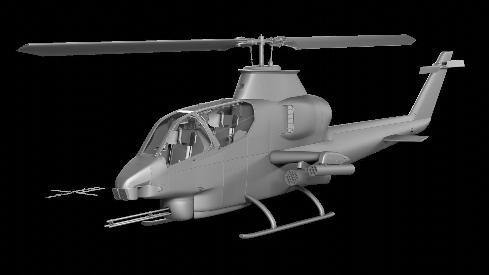 AH-1 - Cobra Attack Helicopter 3D model_1