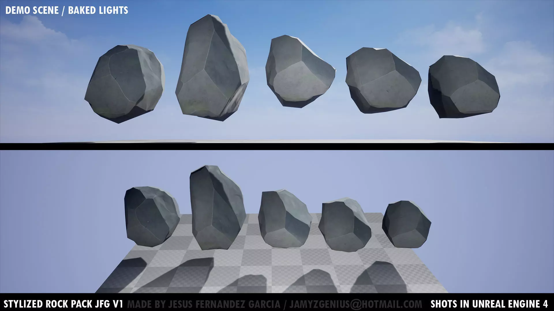 Stylized Rock Pack JFG V1 Low-poly 3D model_28