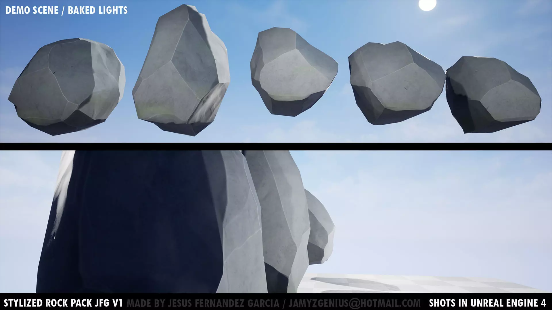 Stylized Rock Pack JFG V1 Low-poly 3D model_25