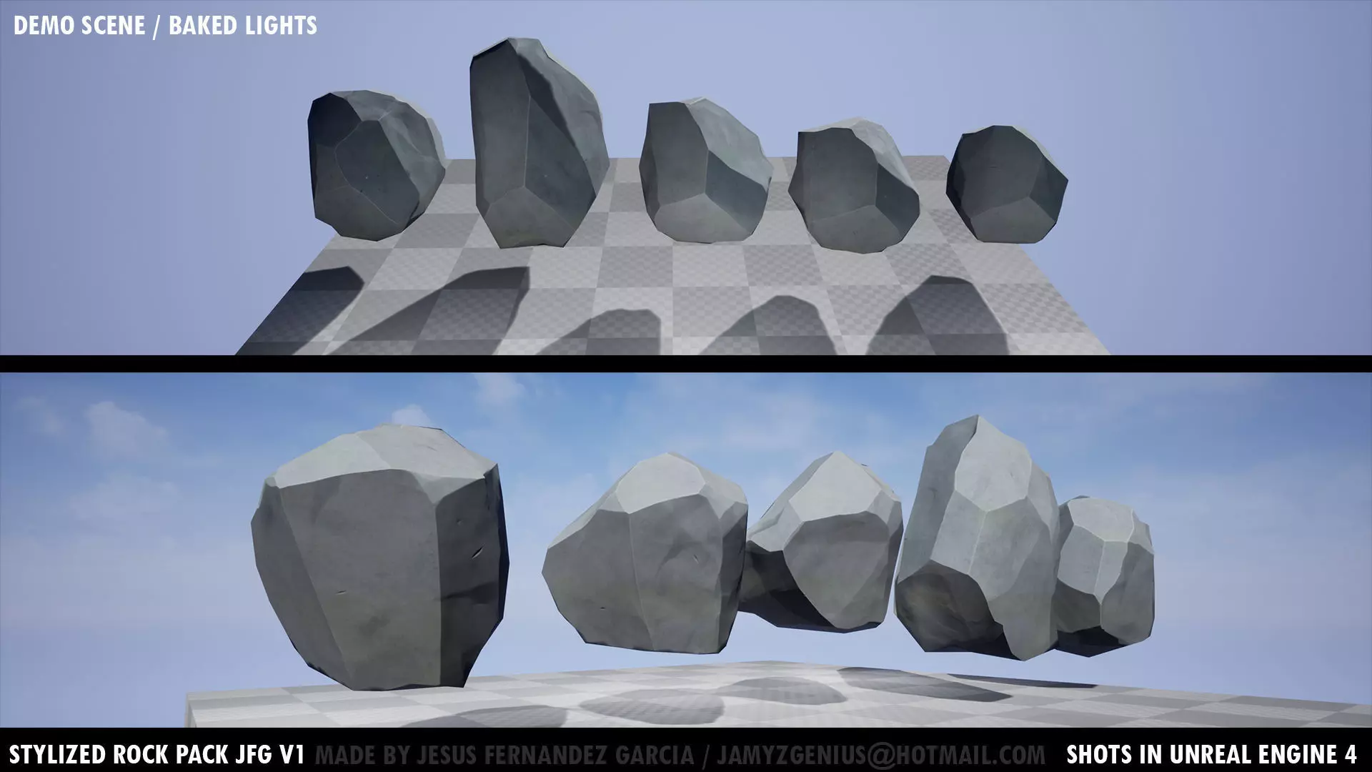 Stylized Rock Pack JFG V1 Low-poly 3D model_9