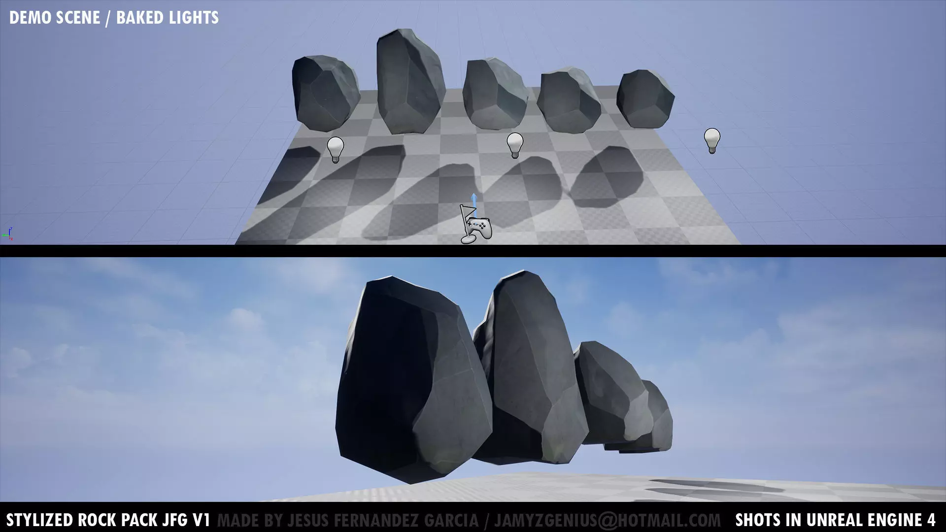 Stylized Rock Pack JFG V1 Low-poly 3D model_24