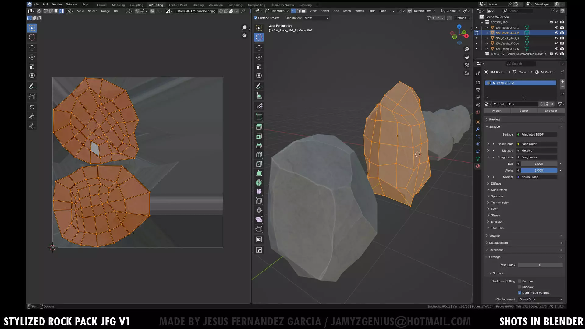 Stylized Rock Pack JFG V1 Low-poly 3D model_4