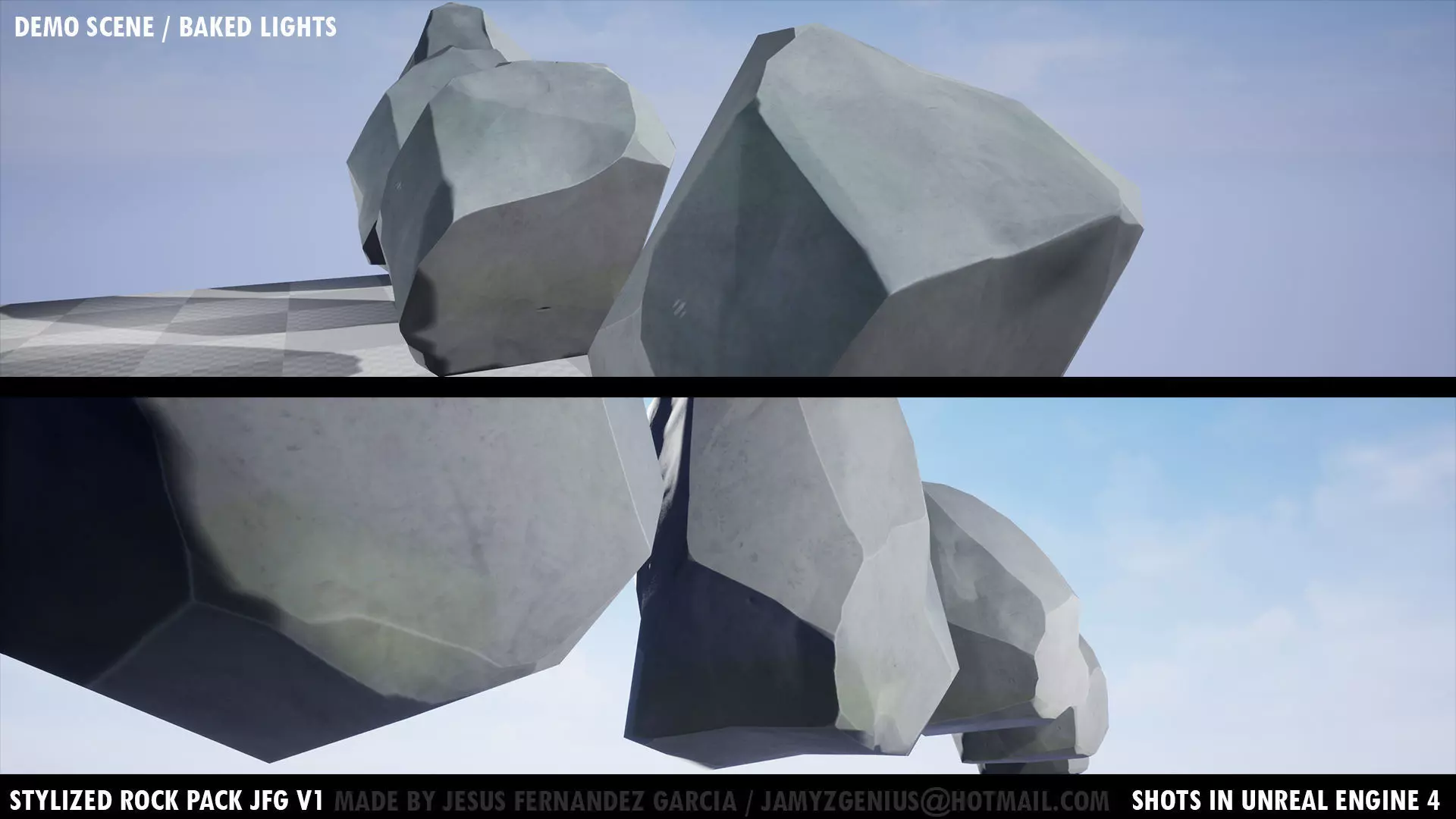 Stylized Rock Pack JFG V1 Low-poly 3D model_26