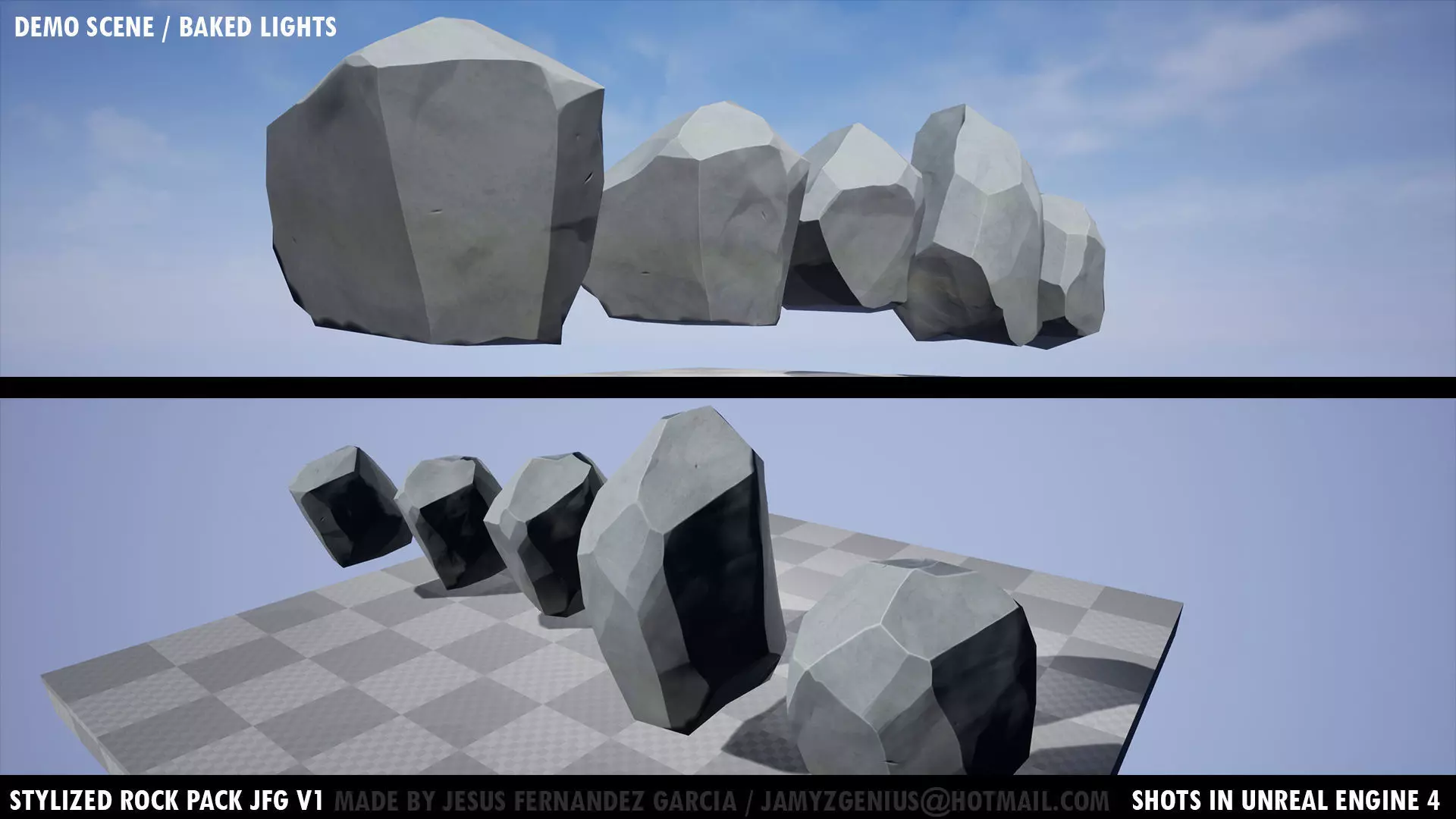Stylized Rock Pack JFG V1 Low-poly 3D model_27