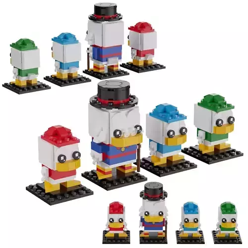 Lego BrickHeadz - 40477 Scrooge McDuck  Huey  Dewey   Louie 3D model