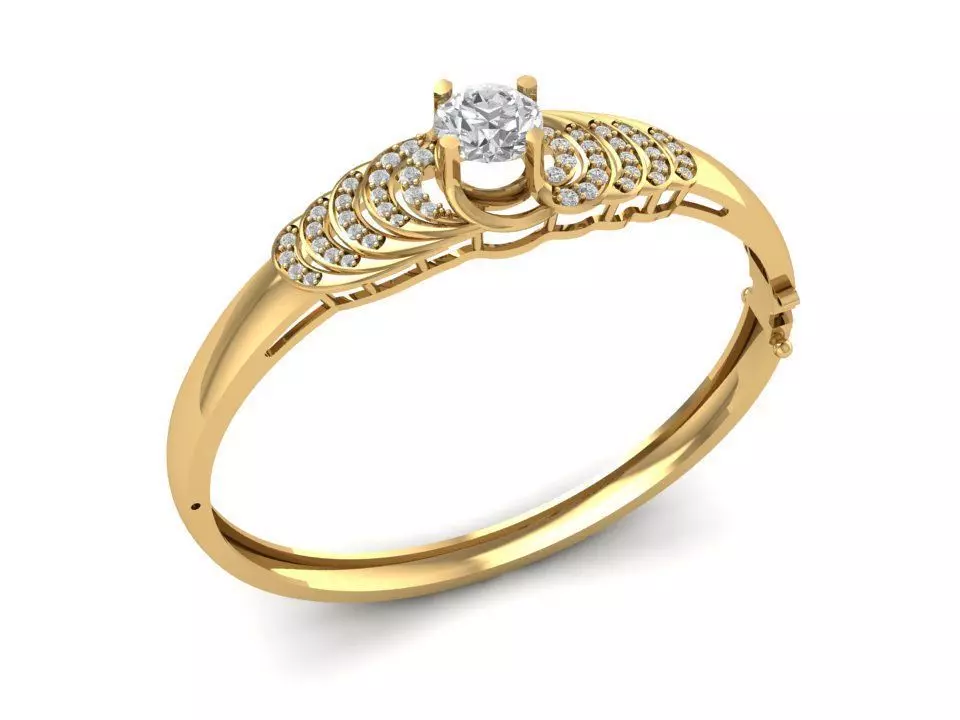 Classic Minimal Ruby Accent Ring for Women 1634 3D print model_0