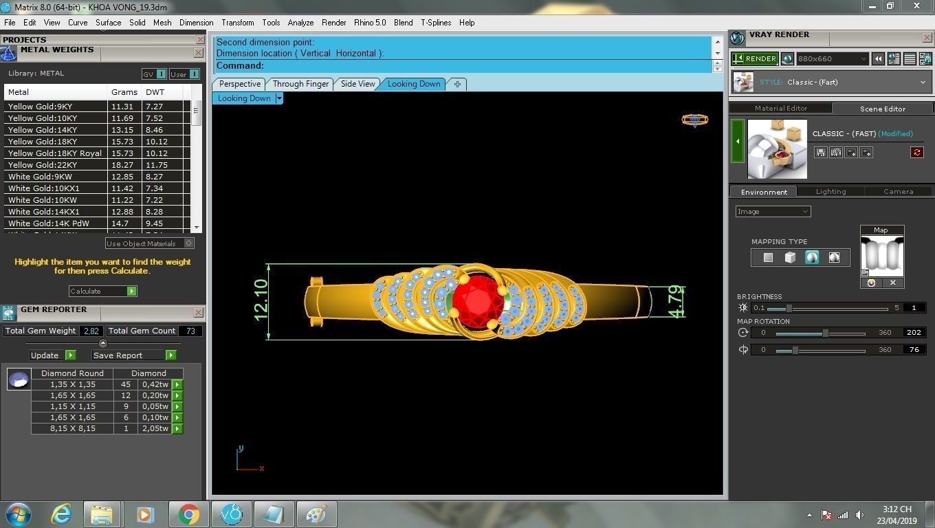 Classic Minimal Ruby Accent Ring for Women 1634 3D print model_5