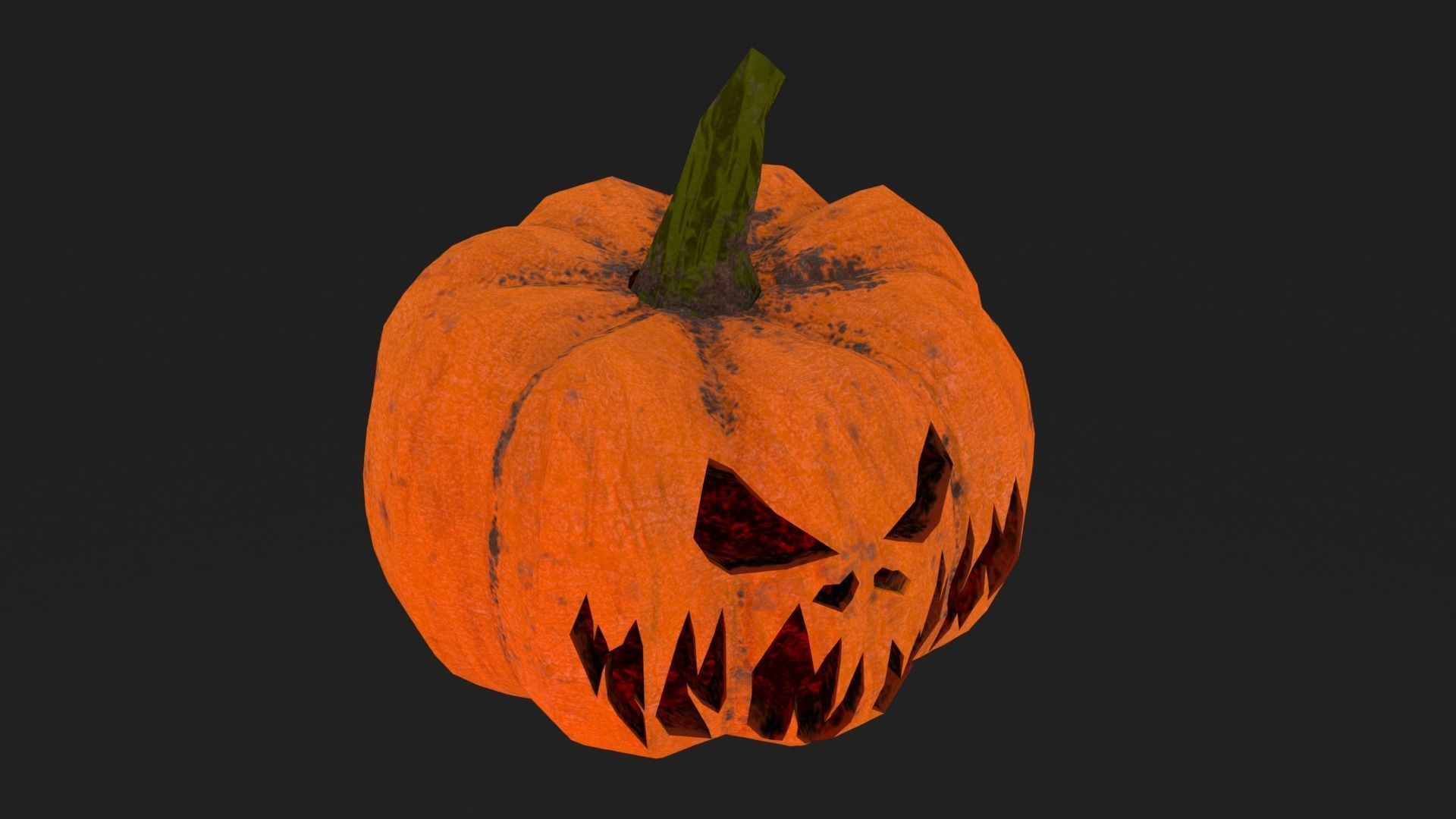 Halloween Pumpkin Low-poly 3D model Low-poly 3D model_3