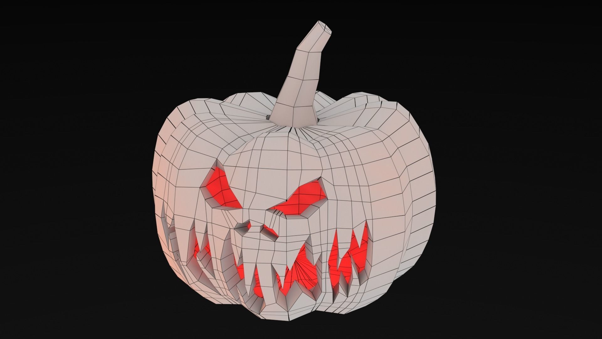 Halloween Pumpkin Low-poly 3D model Low-poly 3D model_6