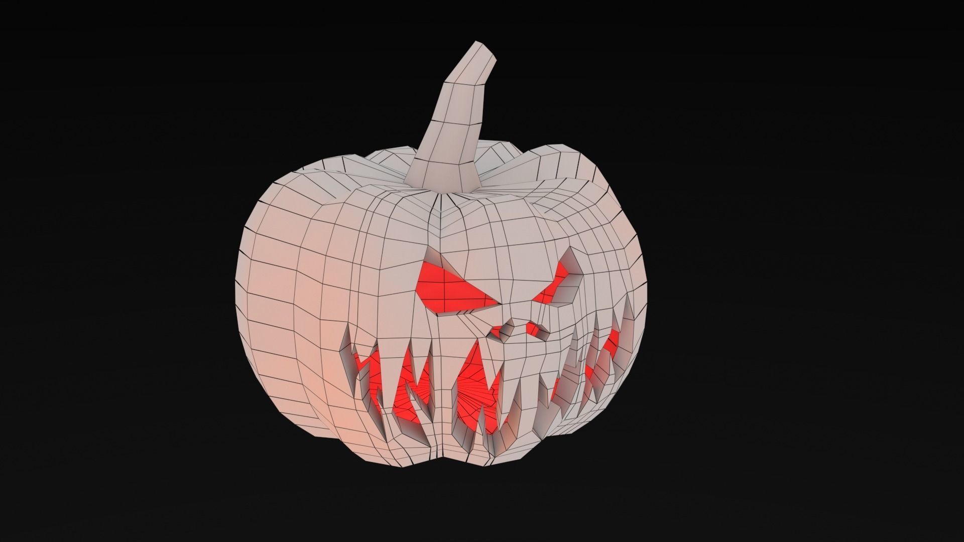 Halloween Pumpkin Low-poly 3D model Low-poly 3D model_5