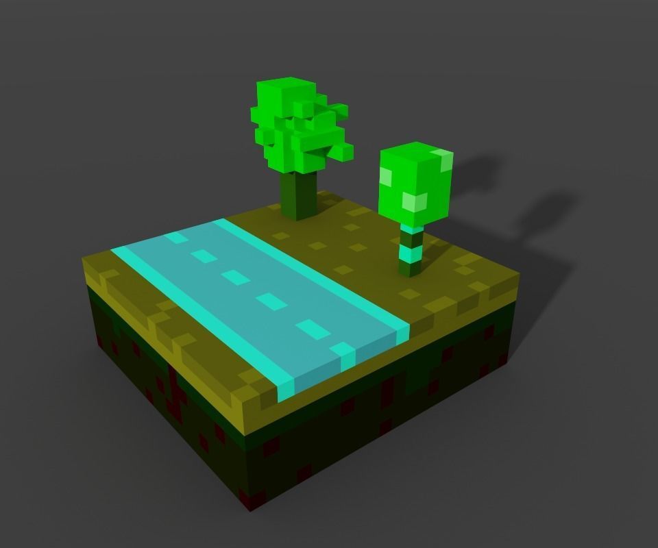 Road Tree Art Free low-poly 3D model_5