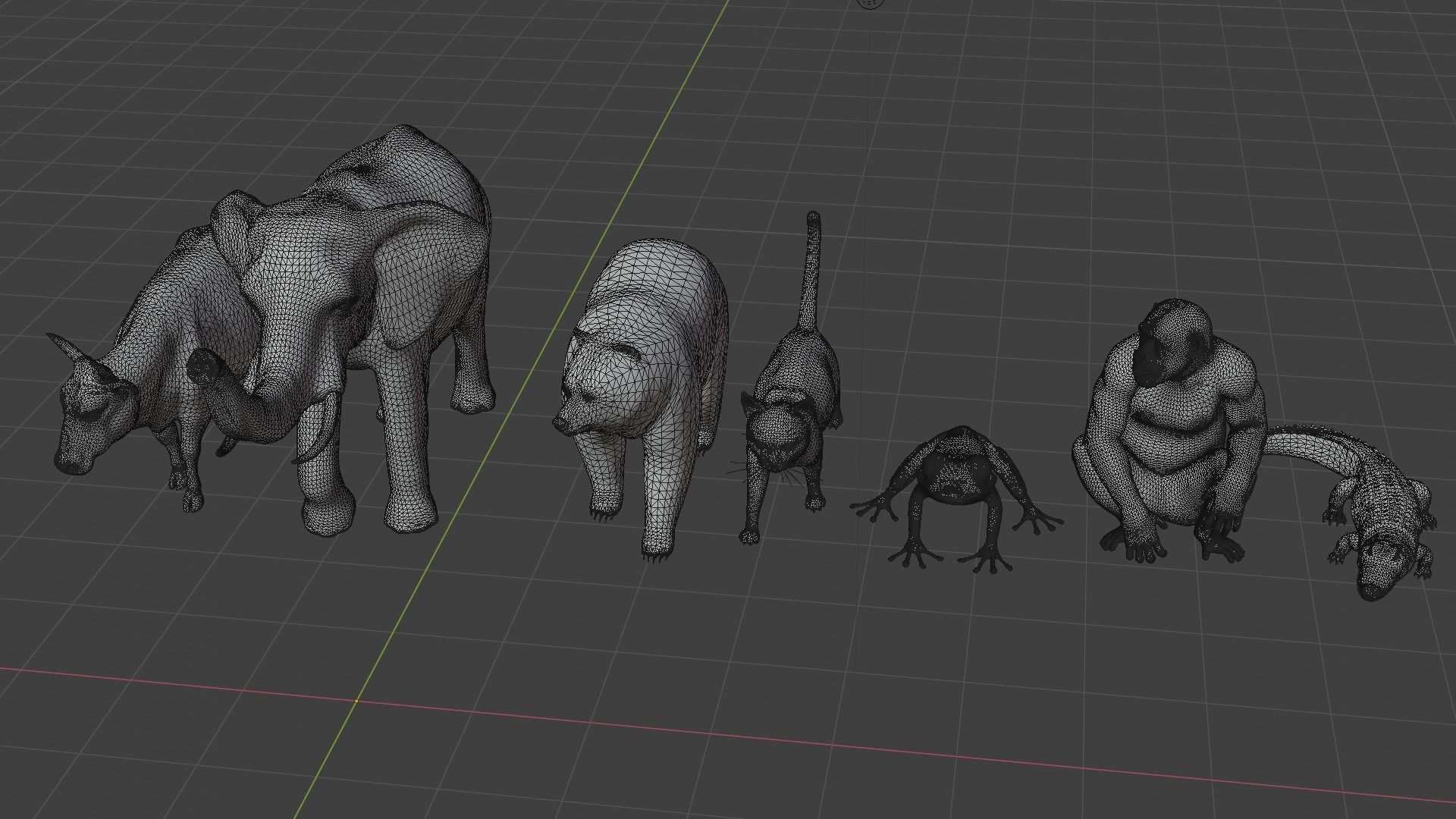 animal group forest 3D model_5
