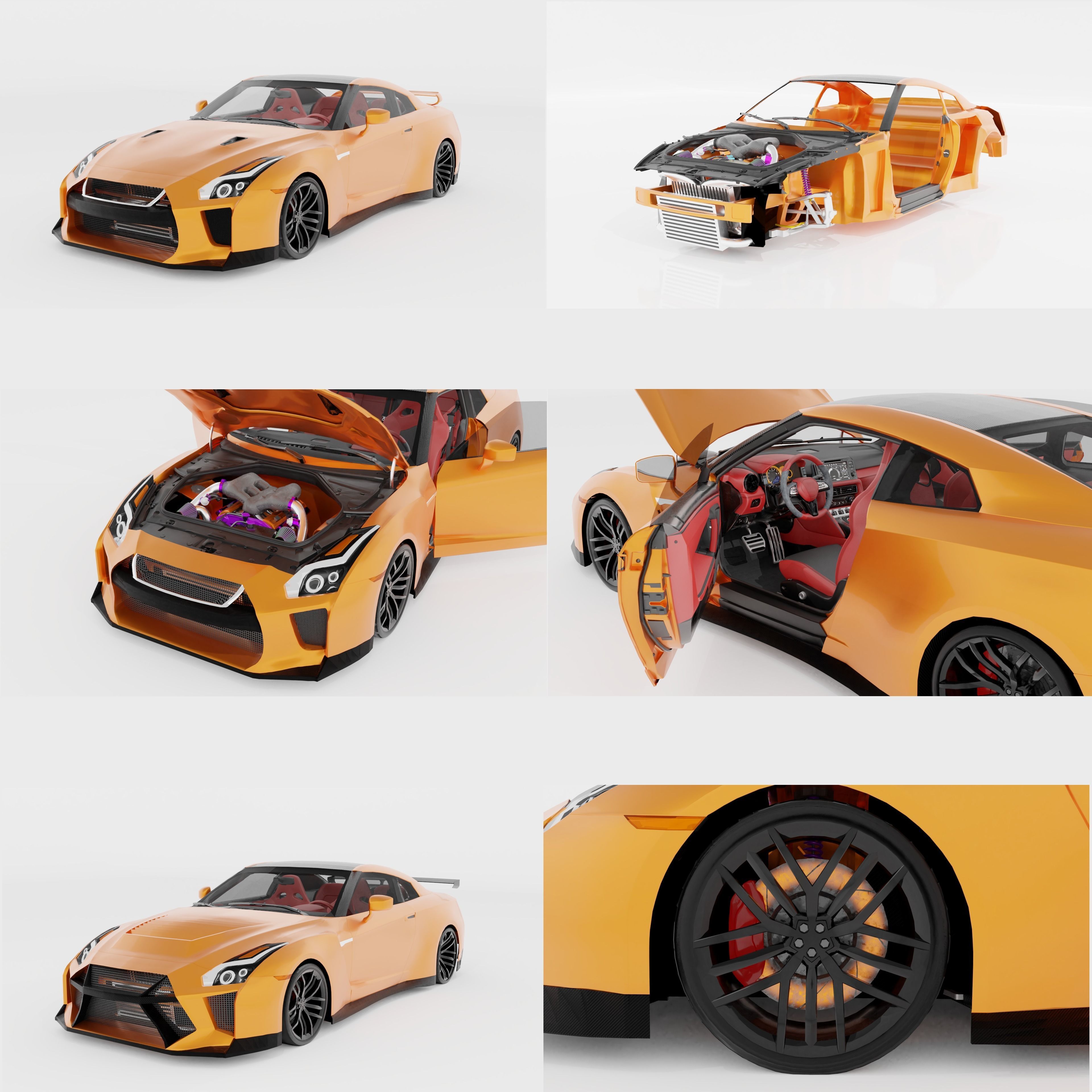 Customizable sport car 3D CGTrader
