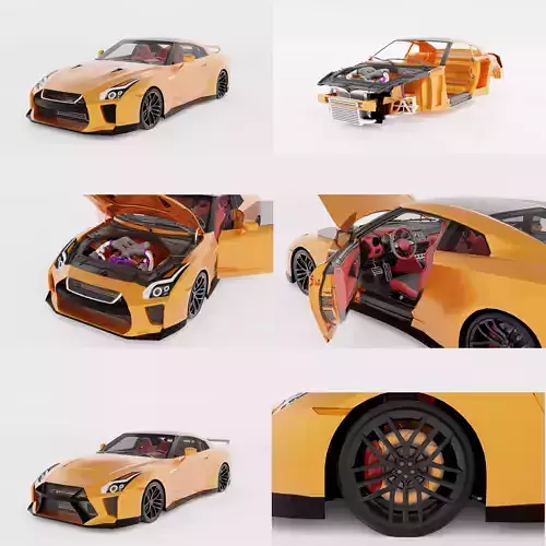 Customizable sport car 3D model