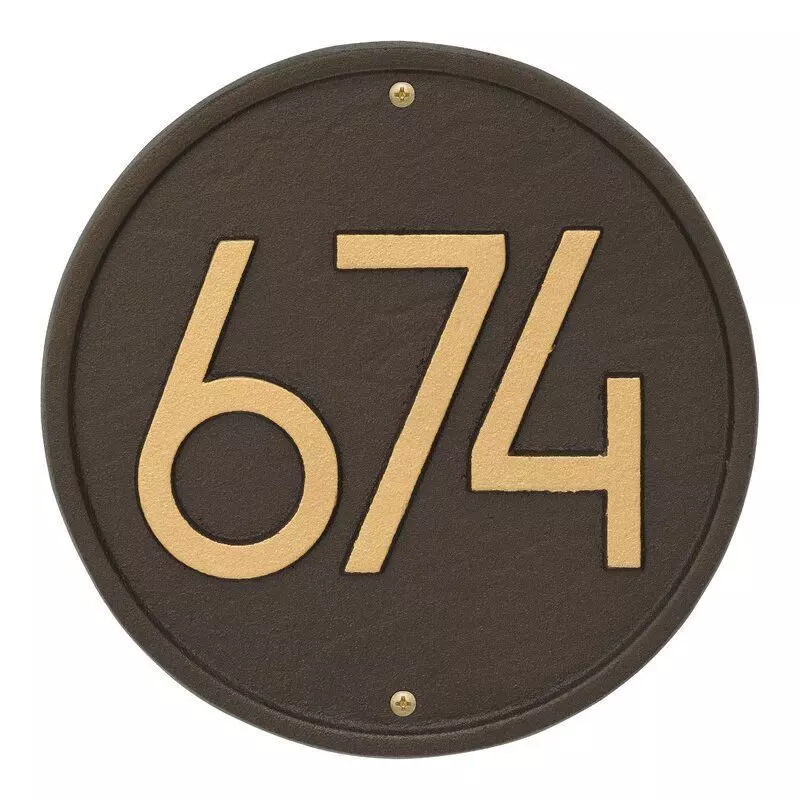 Round Modern Personalized 1-Line Wall Address Plaque Free 3D model