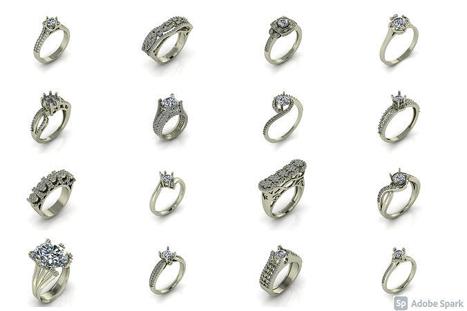 35 WOMEN LATEST UNIQUE DESIGNS DIAMOND RING 3DM DETAILS 3D print model