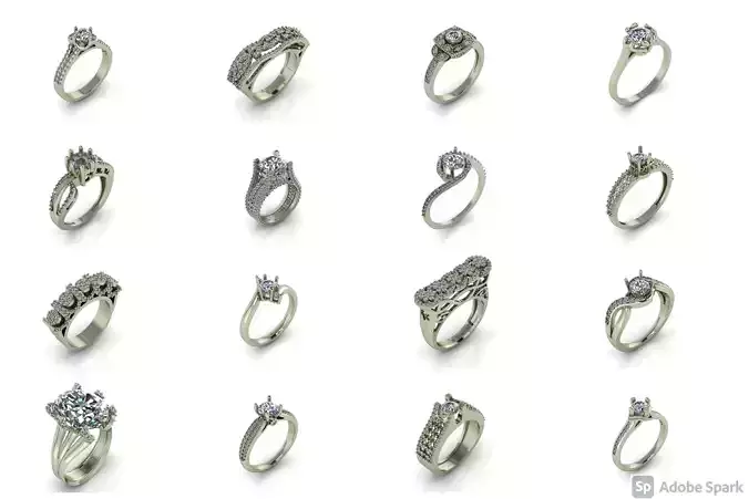 35 WOMEN LATEST UNIQUE DESIGNS DIAMOND RING 3DM DETAILS