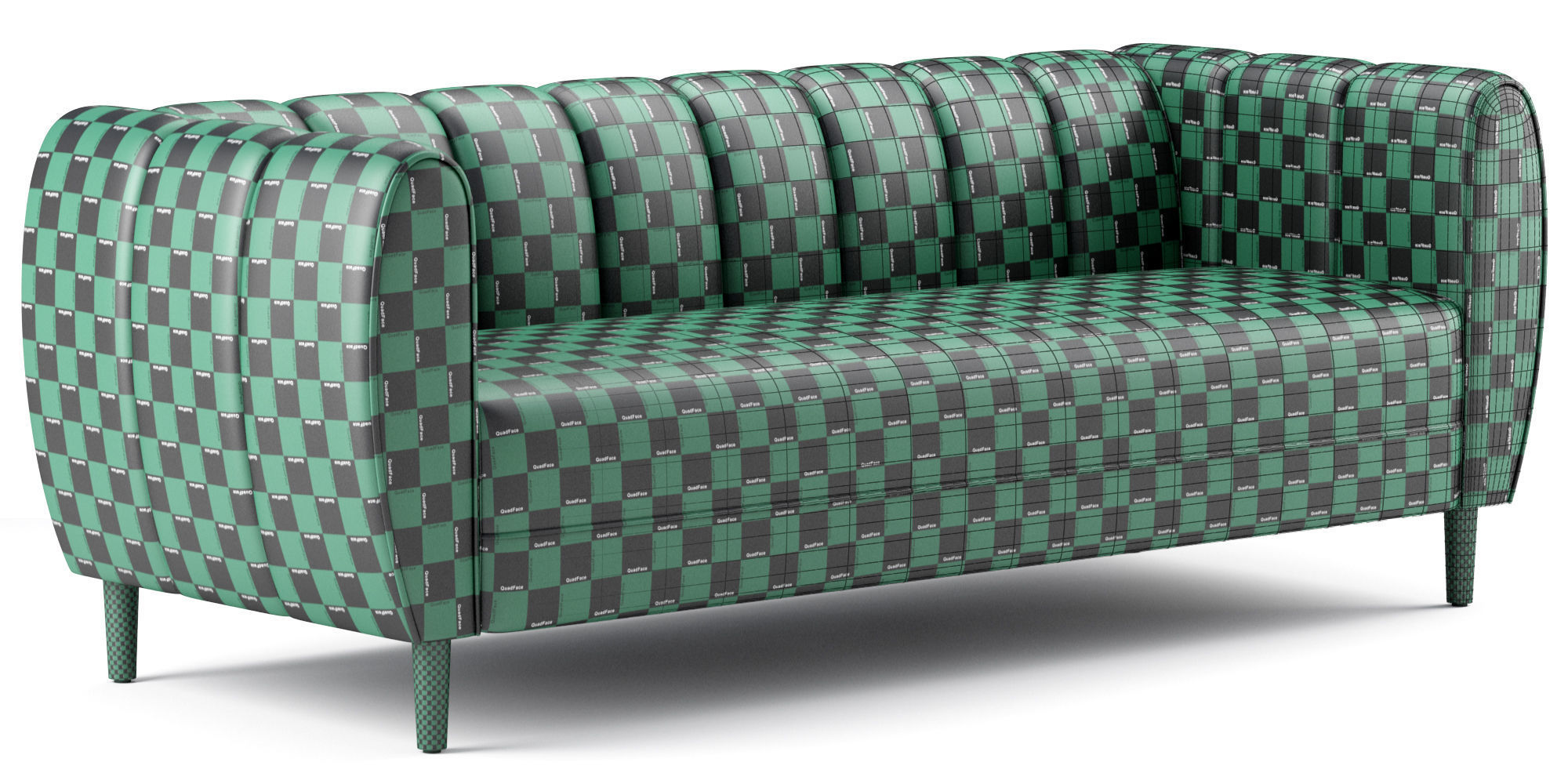 Bobran Modern Velvet Sofa 3D model_7