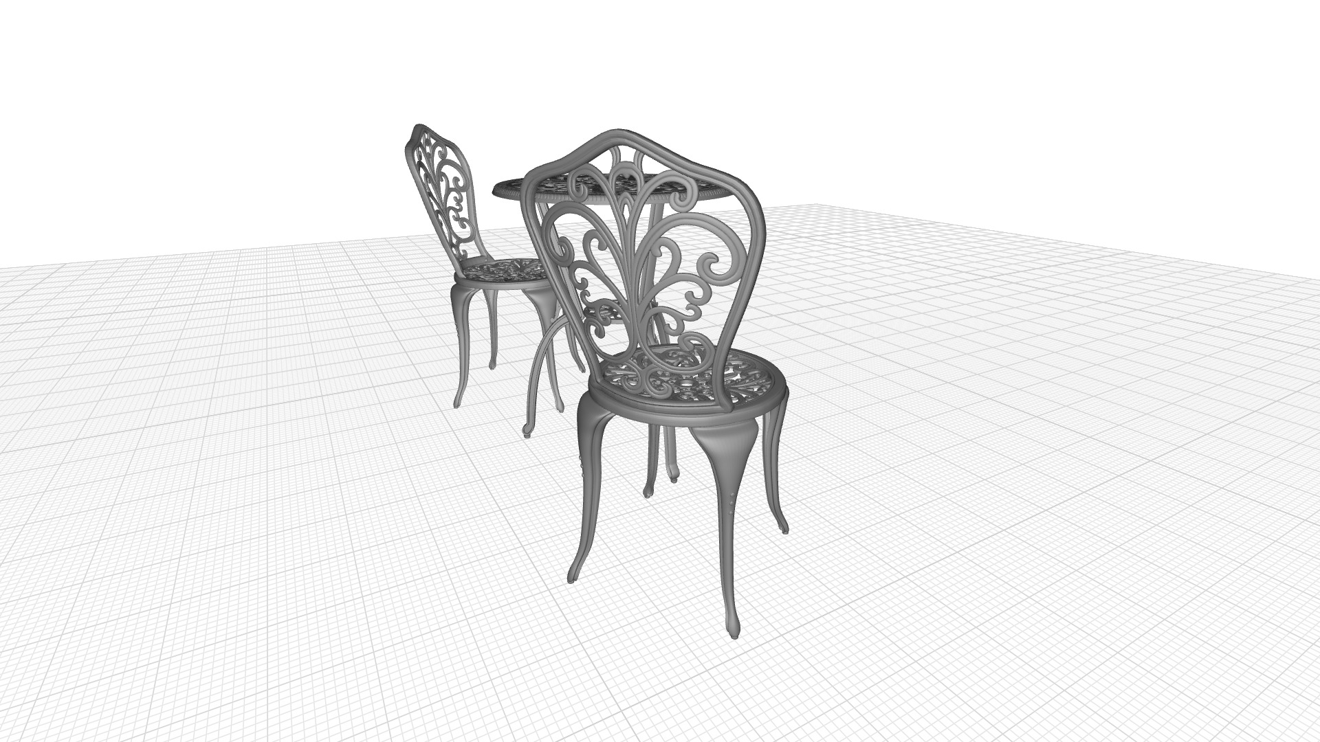 Erik Round Long Bistro Table Set 3D model_10
