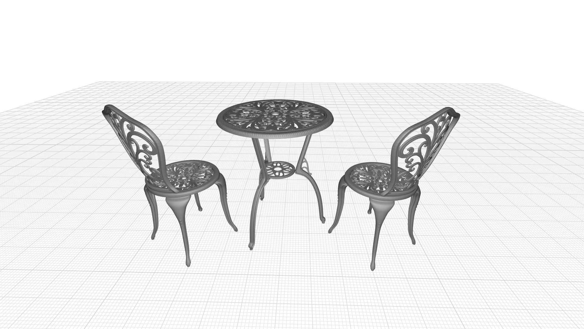 Erik Round Long Bistro Table Set 3D model_9