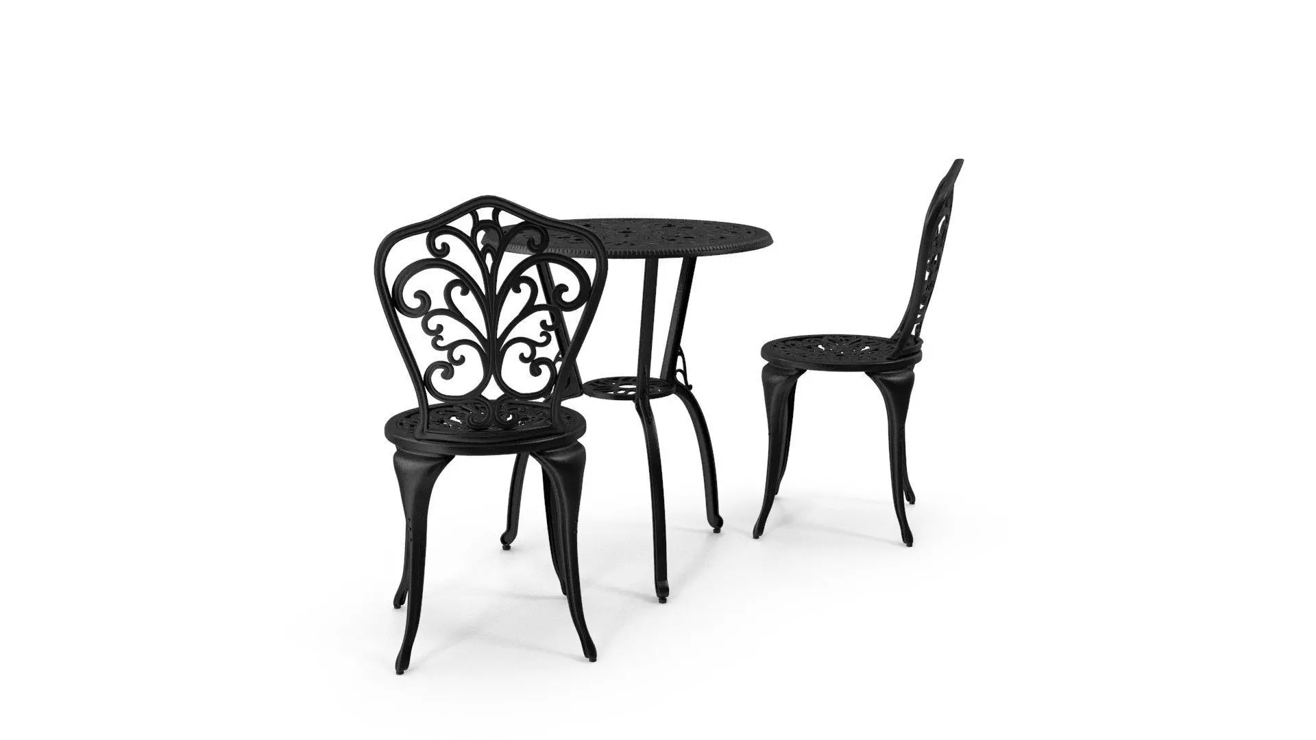 Erik Round Long Bistro Table Set 3D model_4