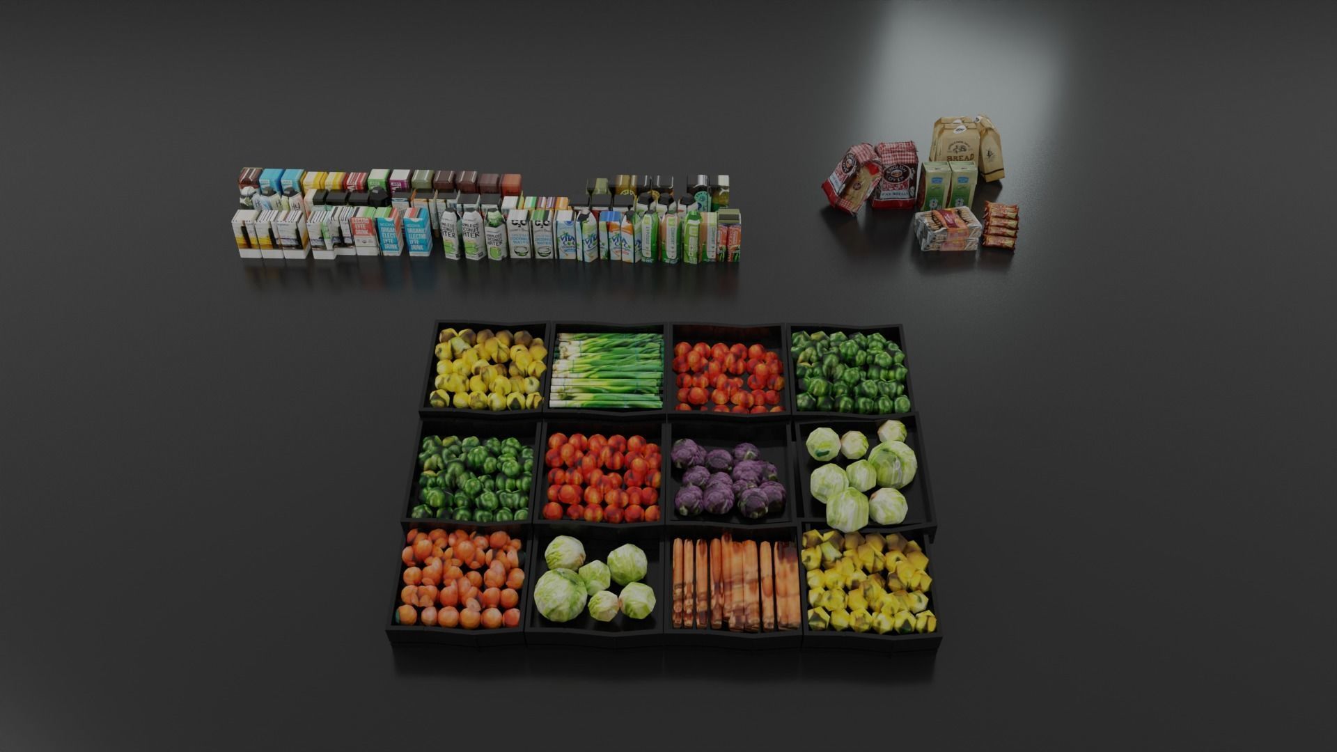 Grocery Store Asset Pack- Game Ready Low-poly 3D model_6