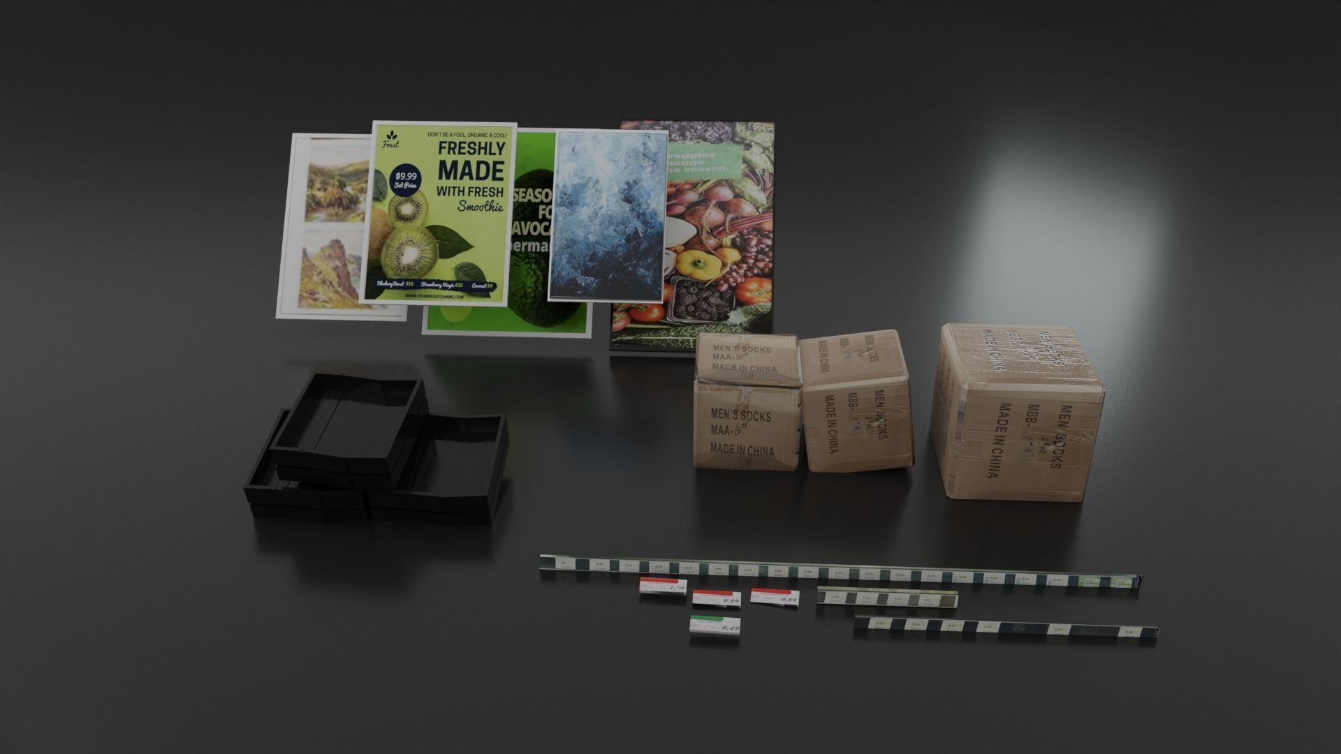 Grocery Store Asset Pack- Game Ready Low-poly 3D model_5