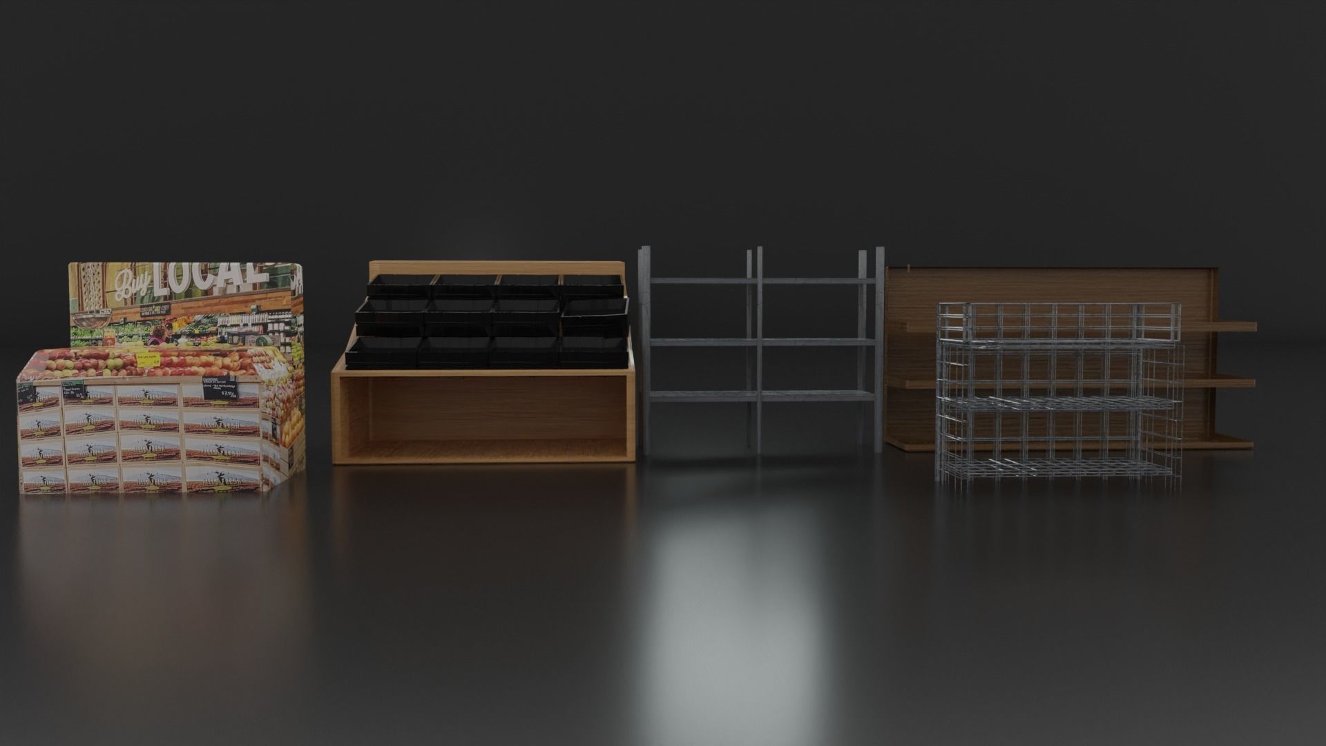 Grocery Store Asset Pack- Game Ready Low-poly 3D model_4