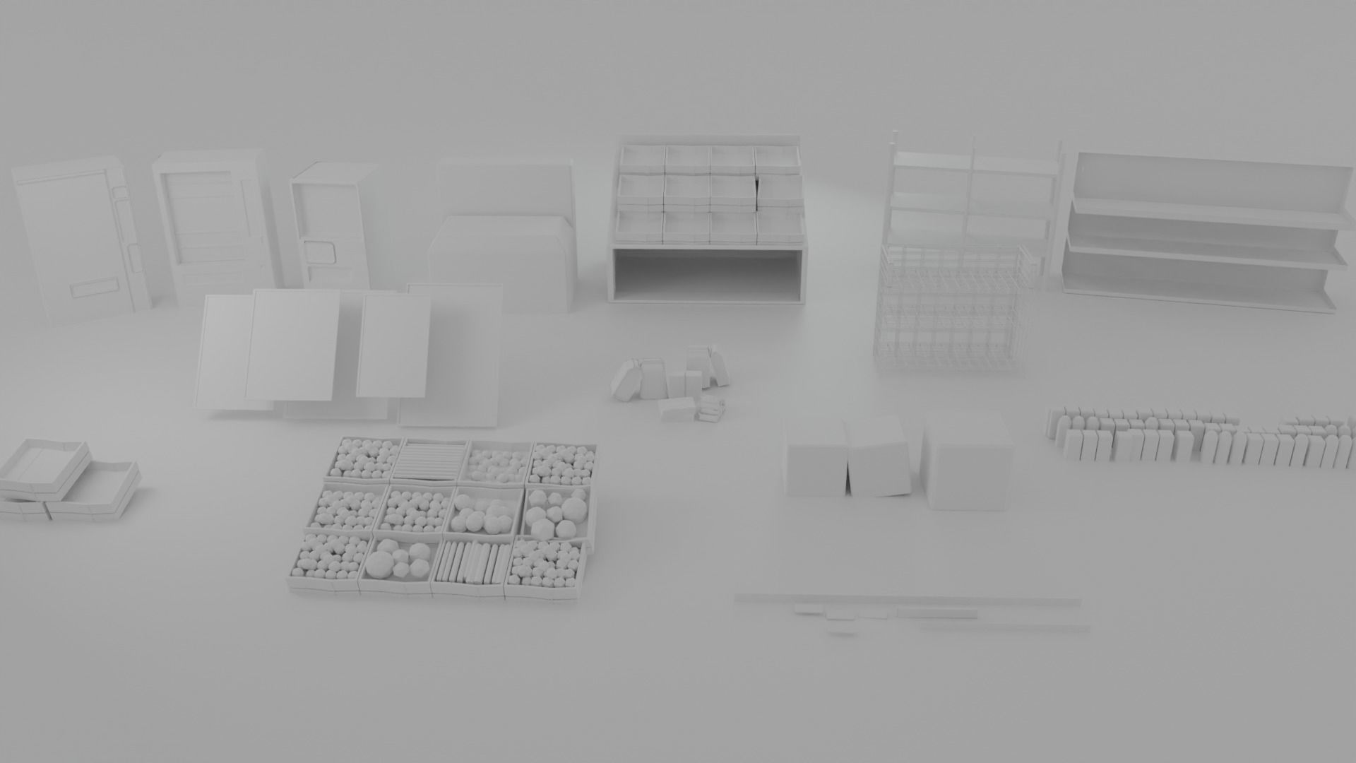 Grocery Store Asset Pack- Game Ready Low-poly 3D model_7