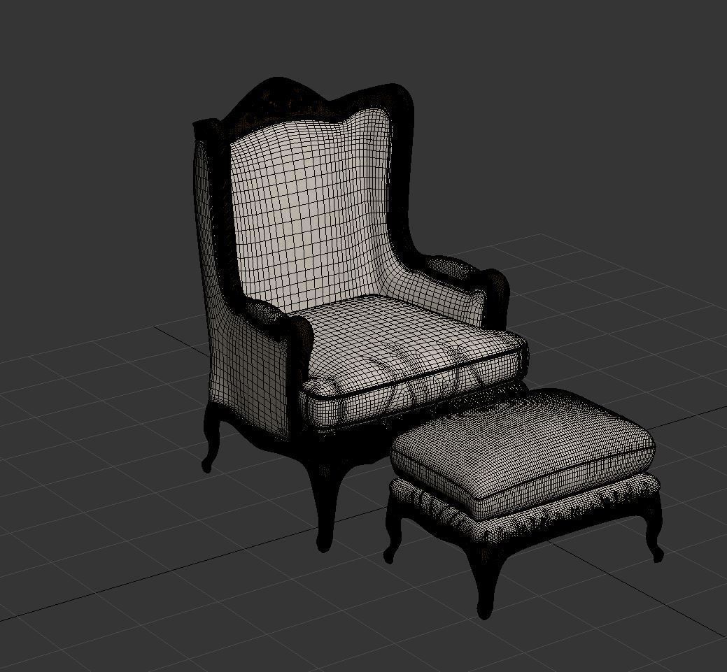 Antique Chair 3D model_2