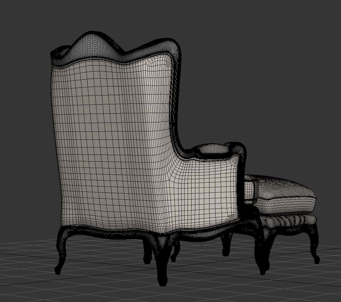 Antique Chair 3D model_4