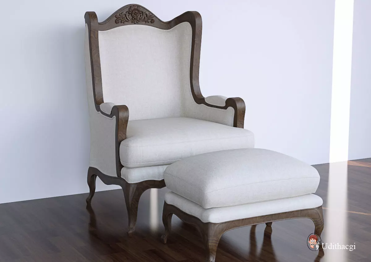 Antique Chair 3D model_0