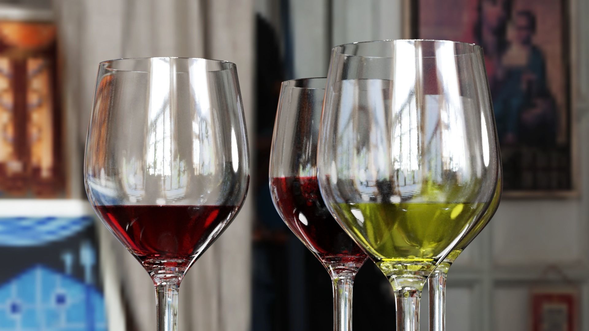 Wine Glass -Fully defined Low-poly 3D model_2