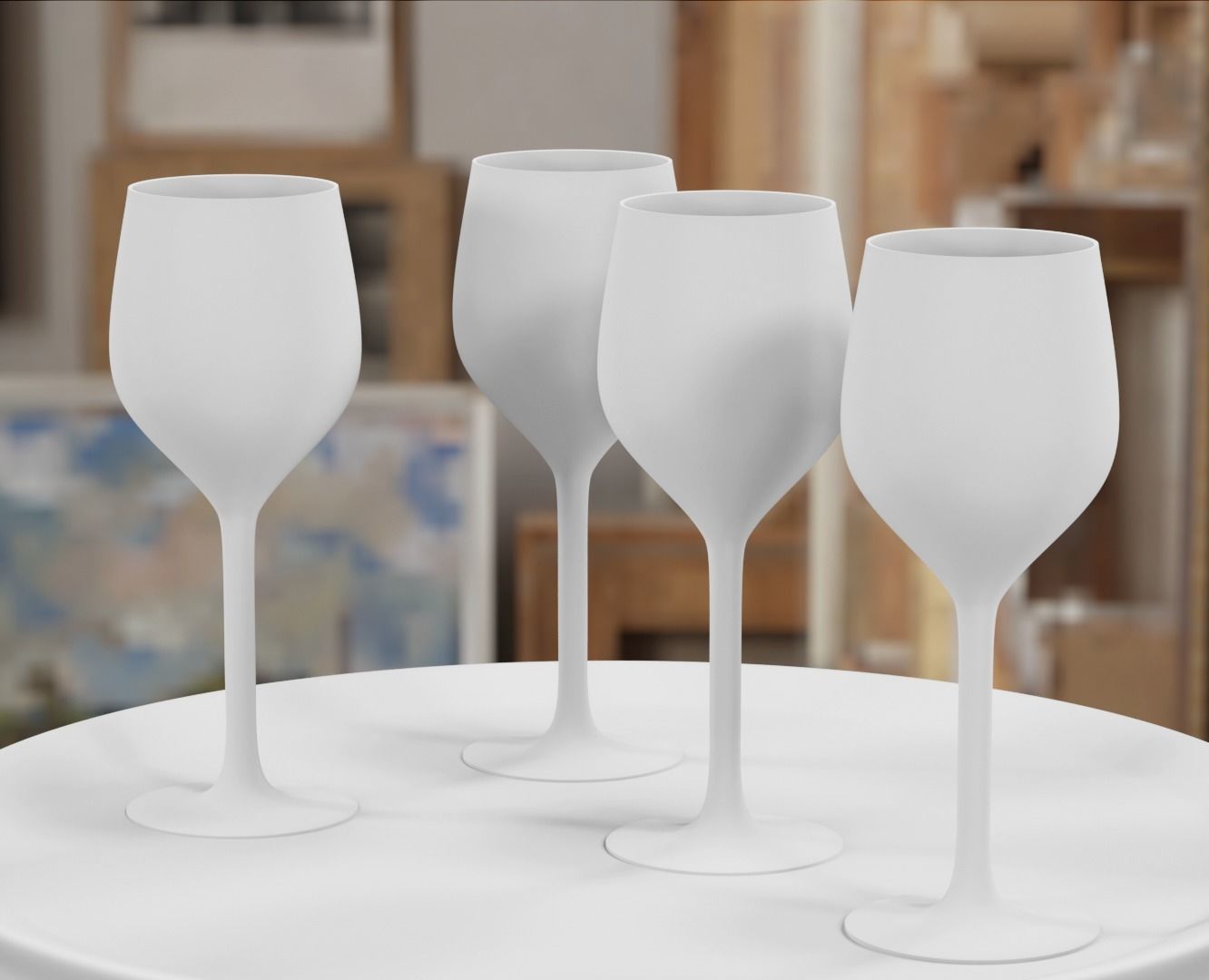 Wine Glass -Fully defined Low-poly 3D model_4