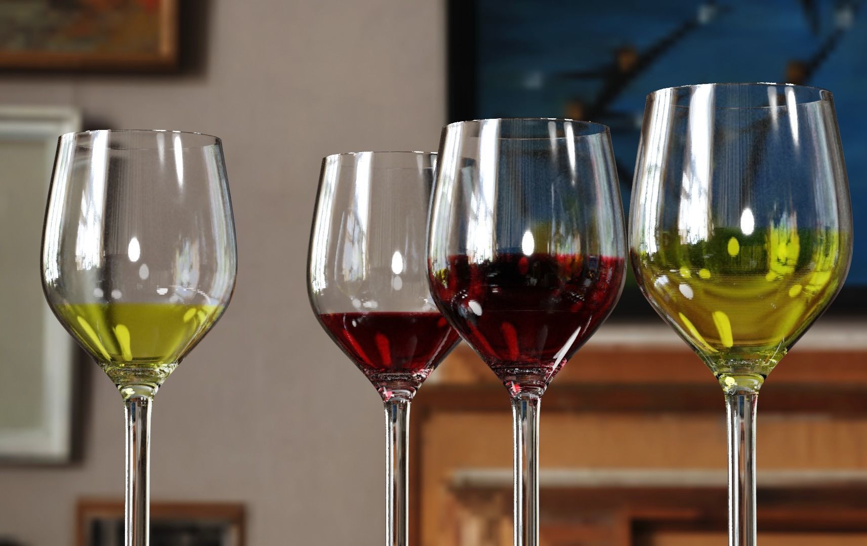Wine Glass -Fully defined Low-poly 3D model_1