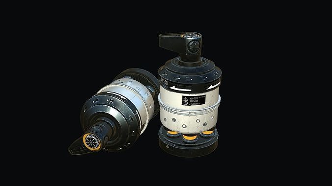 Sci-Fi Grenade Low-poly 3D model 3