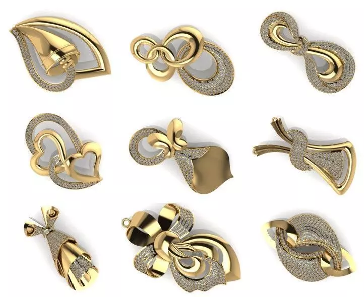 18 LUXURY DIAMOND AND GOLD PENDANT FOR WOMEN 3DM DETAILS 3D print model