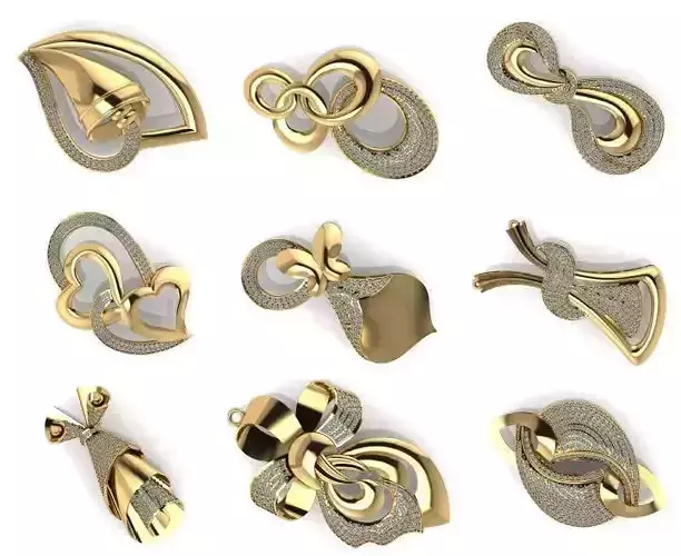 18 LUXURY DIAMOND AND GOLD PENDANT FOR WOMEN 3DM DETAILS