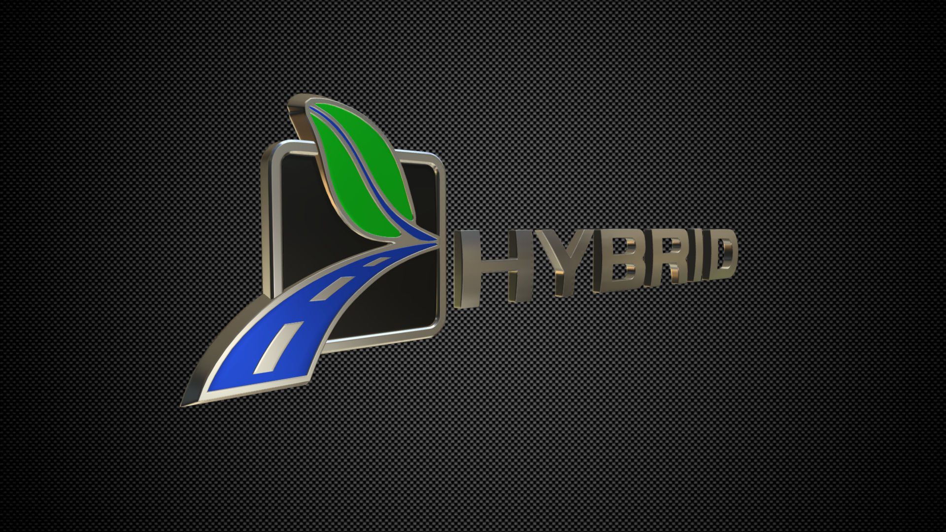 hybrid logo 3D model_1