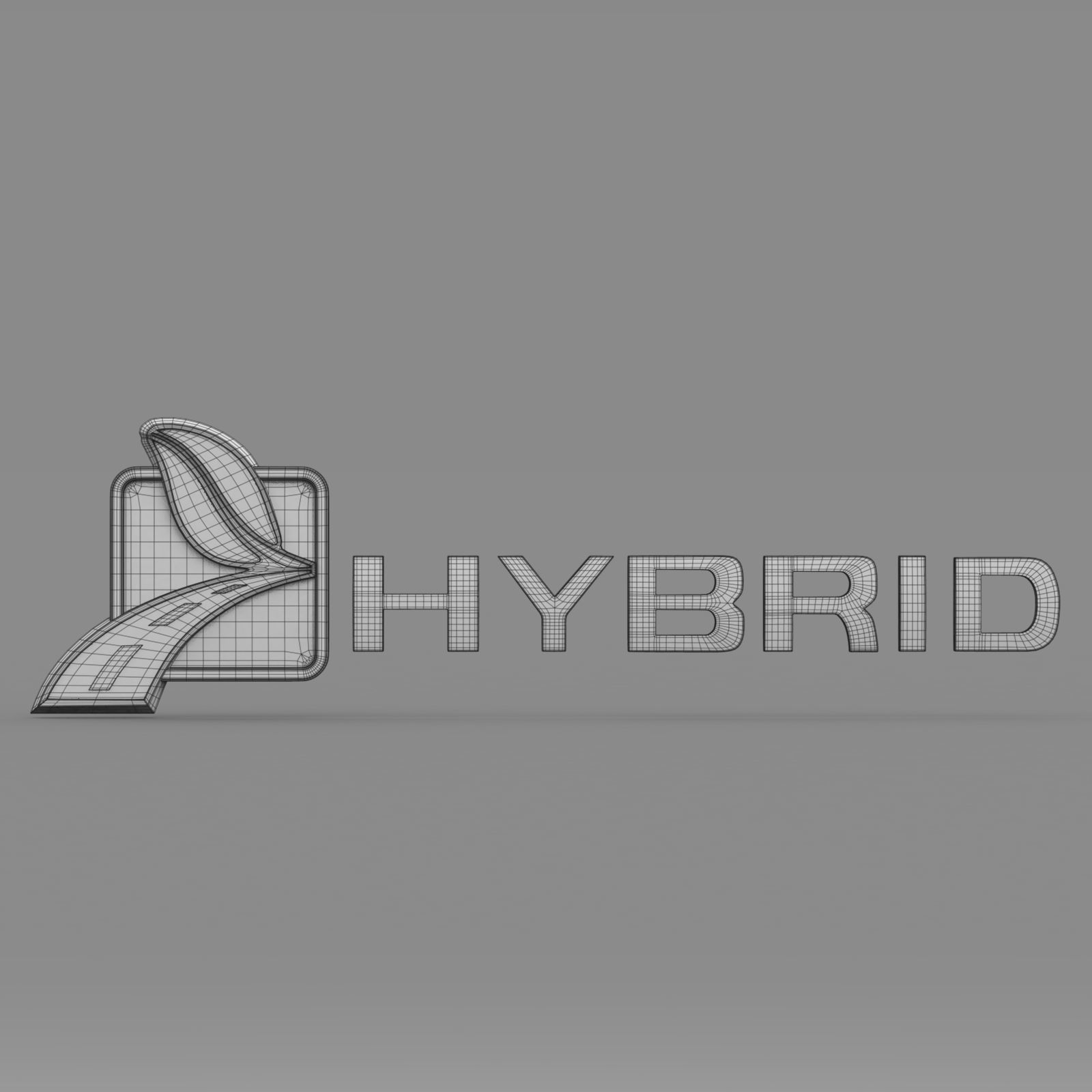 hybrid logo 3D model_7