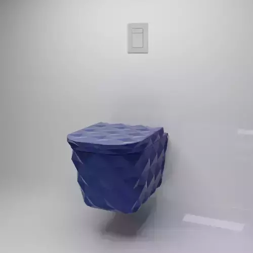 Ocean blue wall mounted toilet