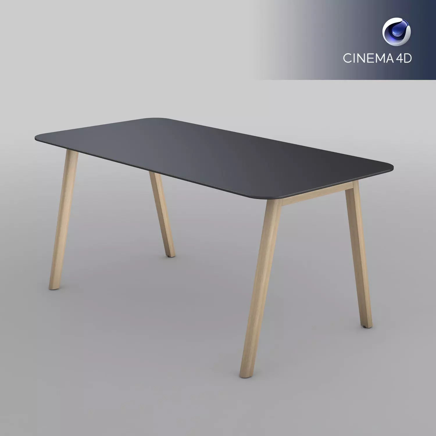 Modern wooden office table 3D model 3D model