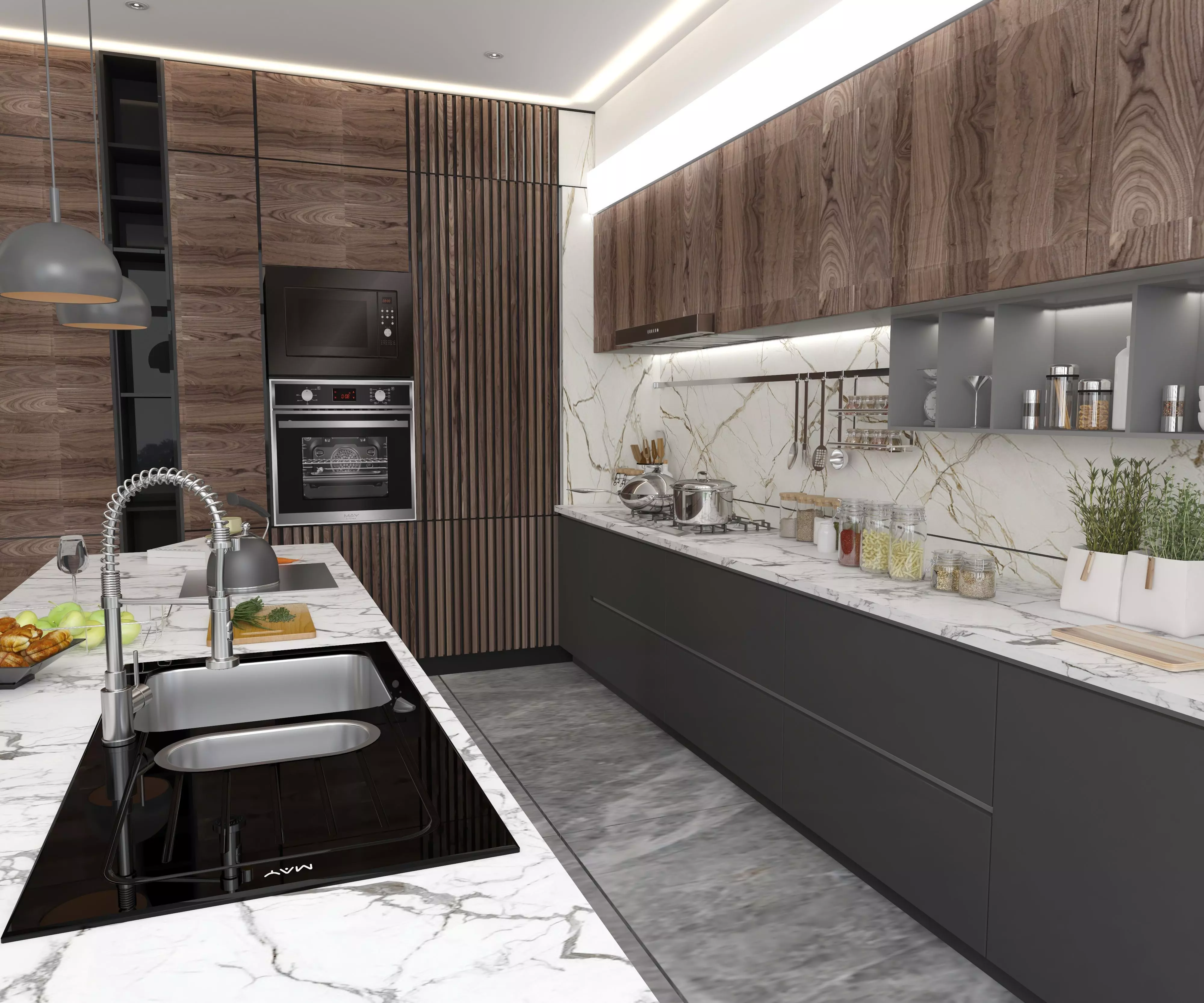 Professional kitchen design 3D model