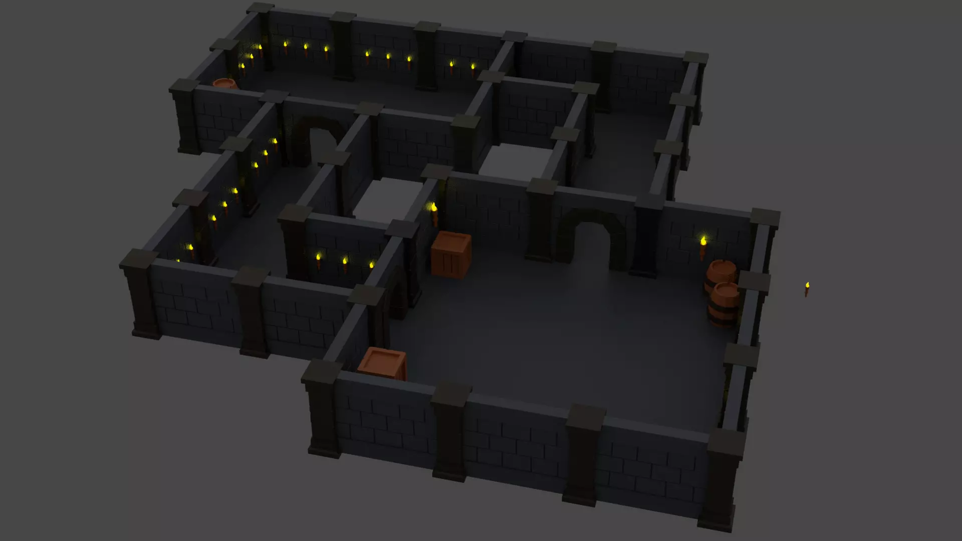 Low Poly Dungeon room in castle Free low-poly 3D model