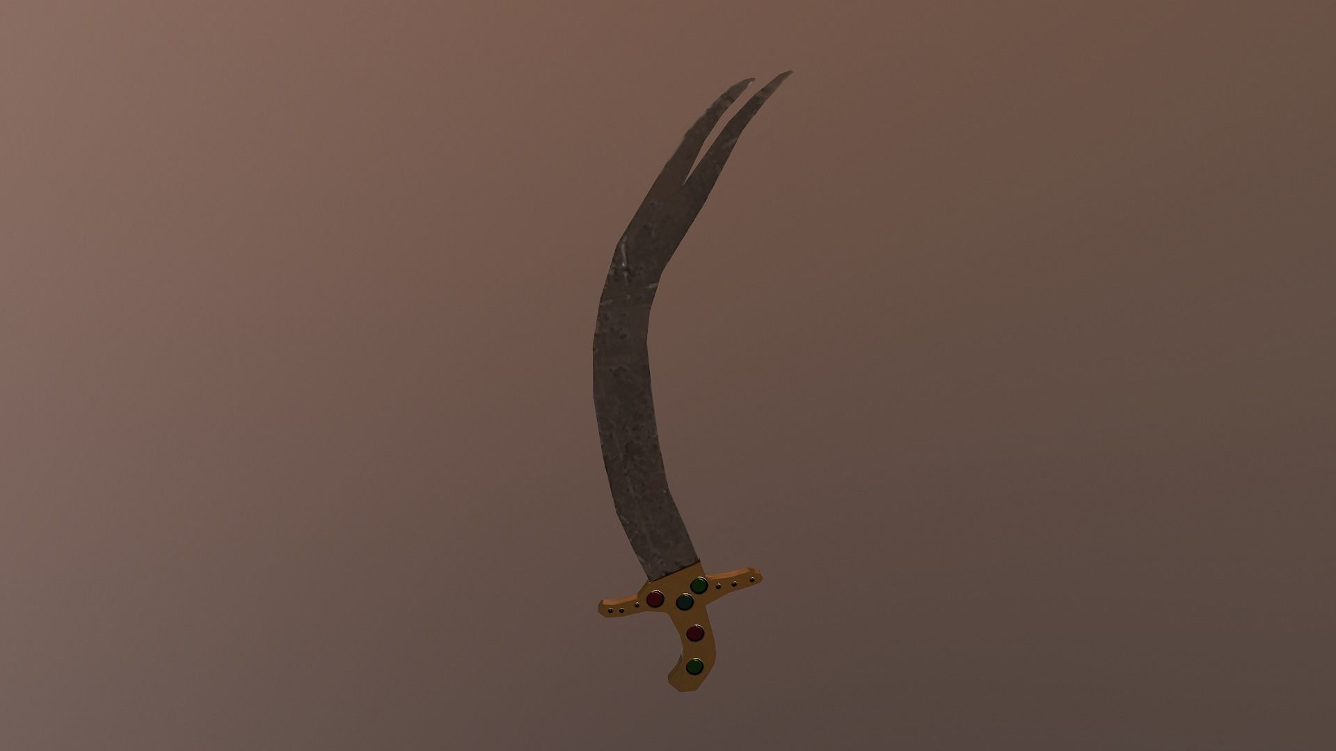  Low Poly Zulfiqar Sword Free low-poly 3D model_6